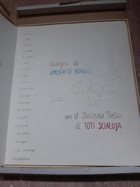 Cartella di disegni di Umberto Nordio per il Bestiario poetico …