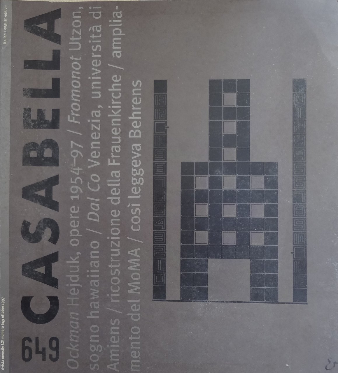 Casabella 649/1997 Rivista di urbanistica architettura e disegno industriale