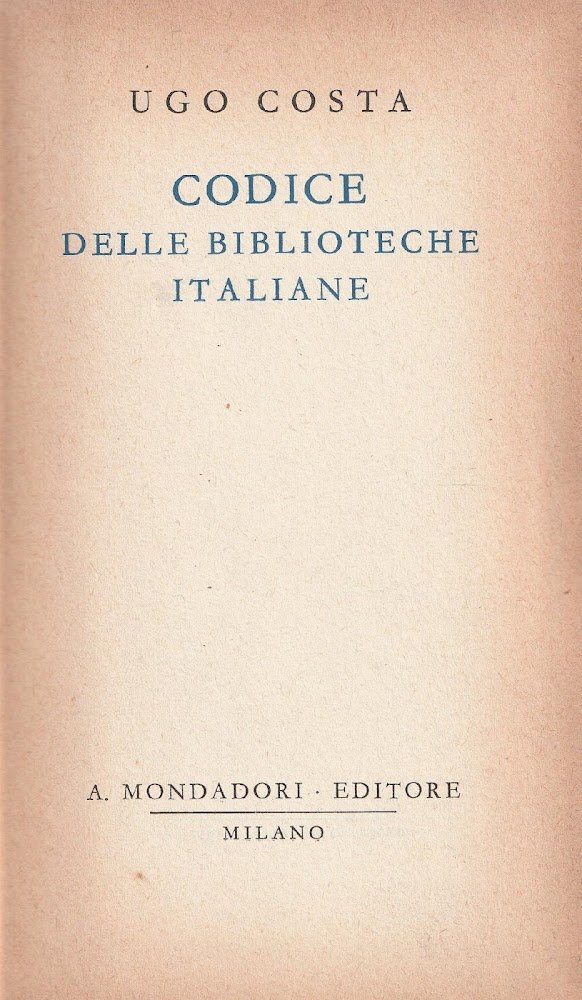 Codice delle biblioteche italiane