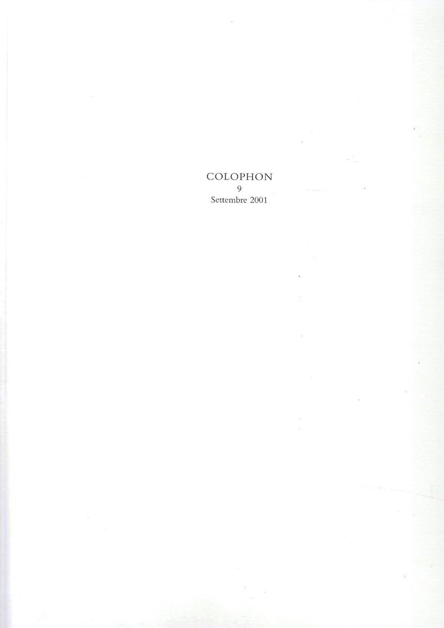 Colophon. Quadrimestrale di libri d'artista e di bei libri n. …
