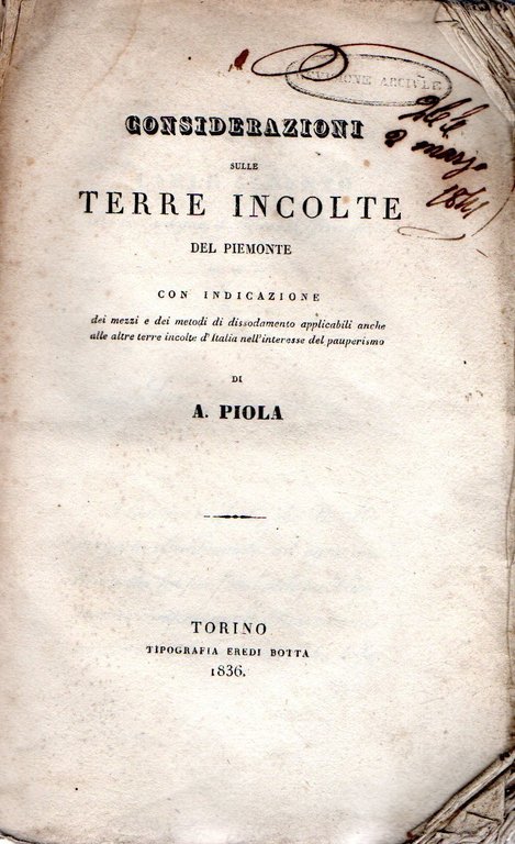 Considerazioni sulle Terre Incolte
