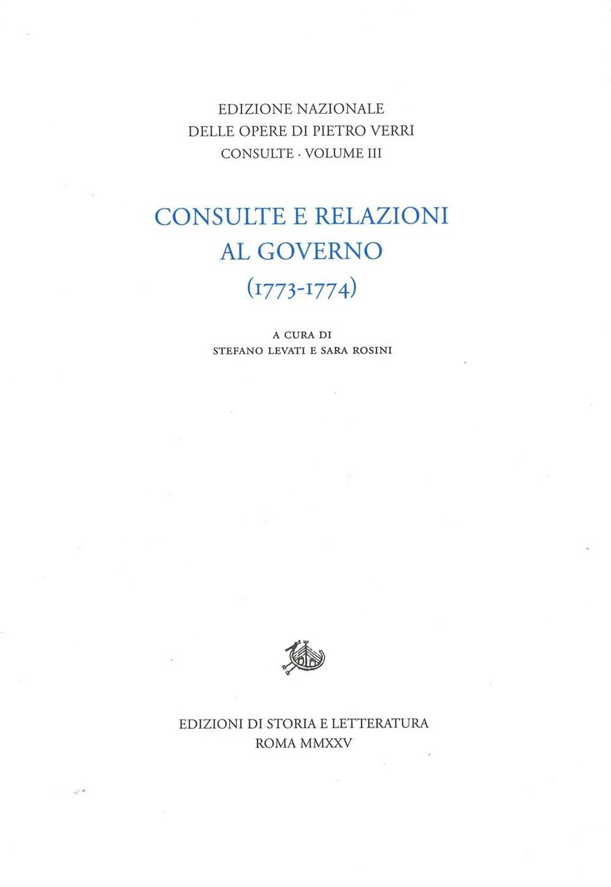 Consulte e relazioni al governo (1773-1774) | Immagine principale