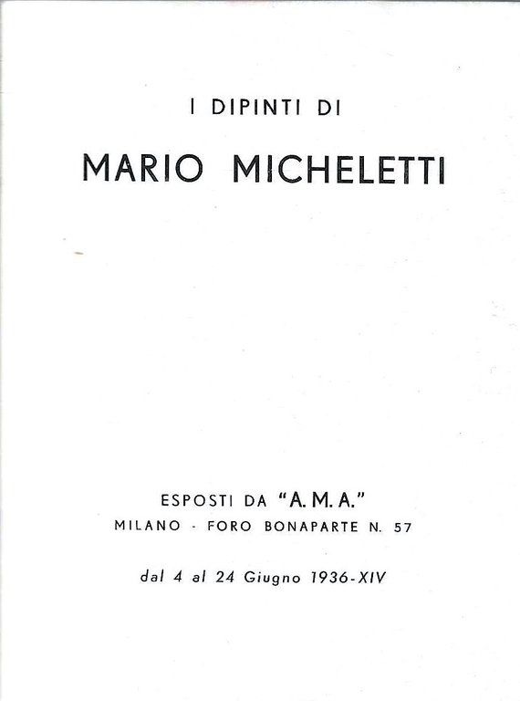 [Copia]I dipinti di Mario Micheletti esposti da "A.M.A." Milano, dal …