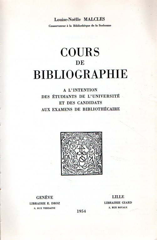 Cours de Bibliographie | Immagine Gallery 2