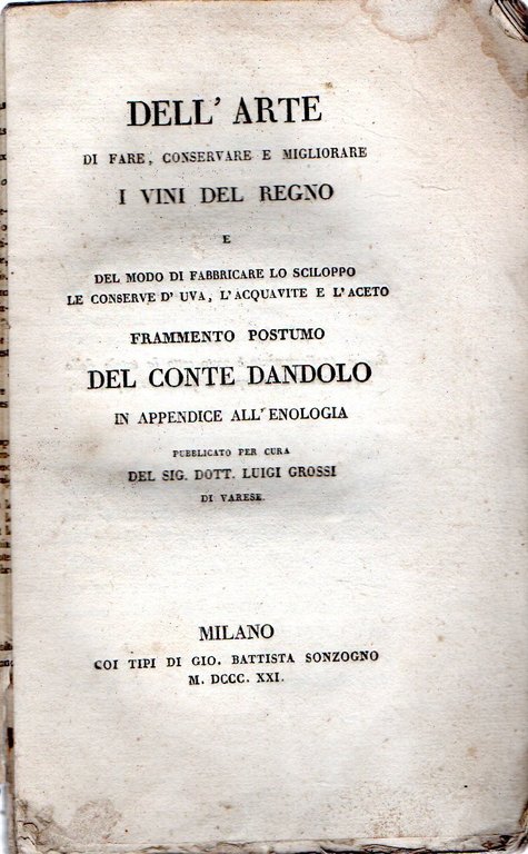 Dell'arte di fare, conservare e far viaggiare i vini del … | Immagine Gallery 2