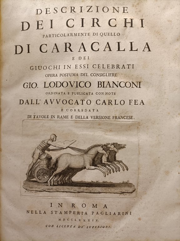 Descrizione dei circhi, particolarmente di quello di Caracalla e dei …