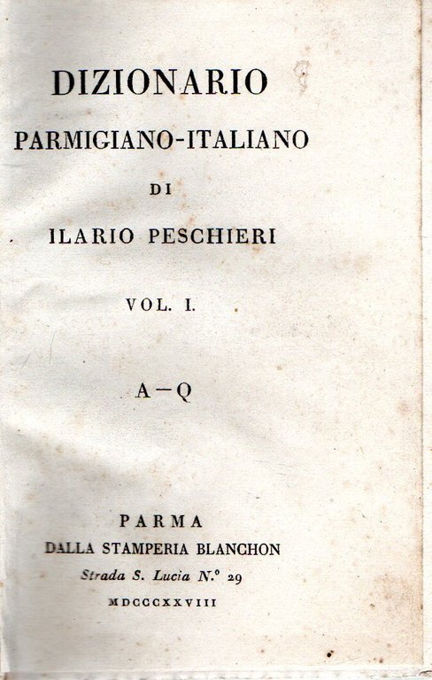 Dizionario Parmigiano-Italiano di Ilario Peschieri