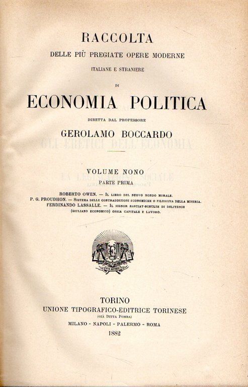 Economia politica (Volume IX parte prima)