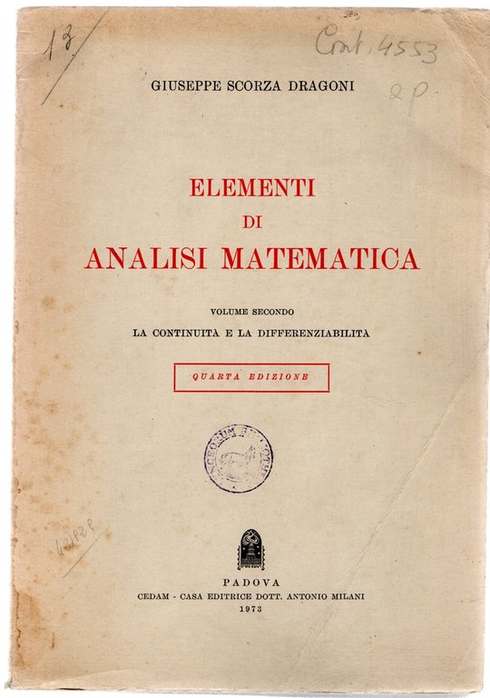 Elementi di analisi matematica; 2 volumi