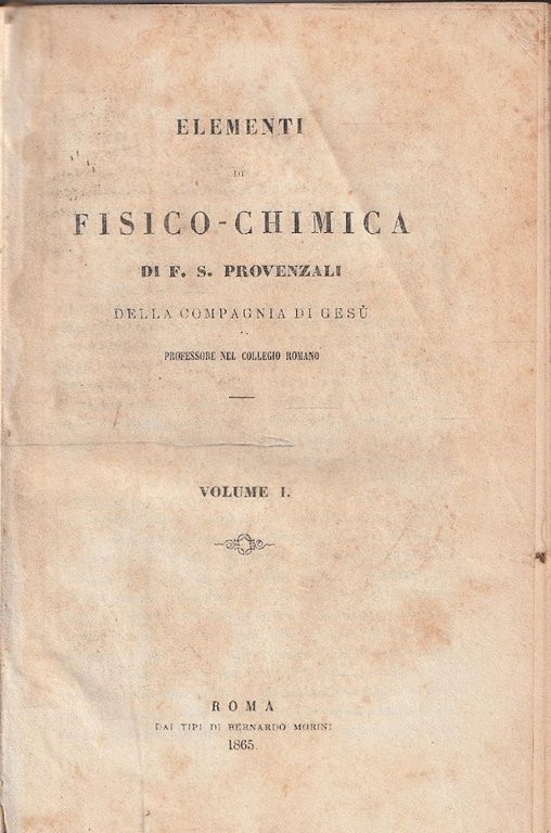 Elementi di fisico-chimica - Volume I