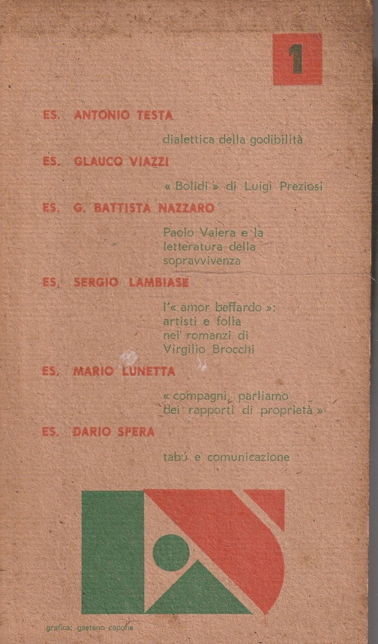 ES. 1 rivista quadrimestrale