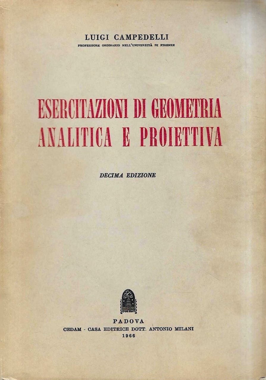 Esercitazioni di geometria analitica e proiettiva | Immagine principale