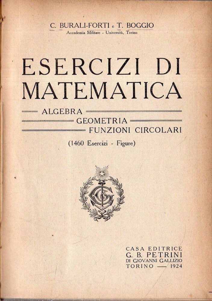 Esercizi di Matematica: Algebra; Geometria; Funzioni Circolari