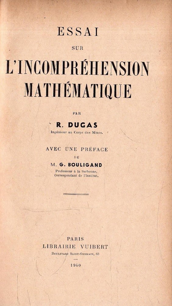Essai sur L'Incompréhension Mathématique
