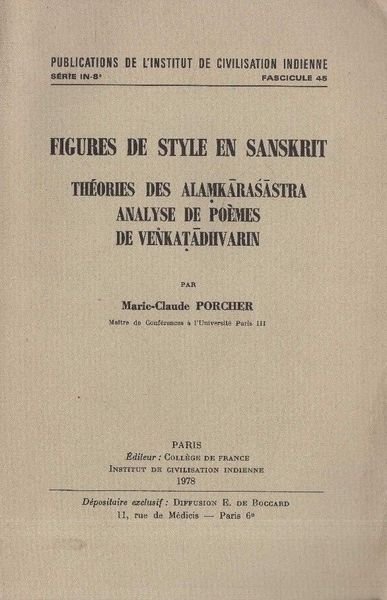 Figures de style en sanskrit. Théories des alamkarasastra. Analyse de … | Immagine principale