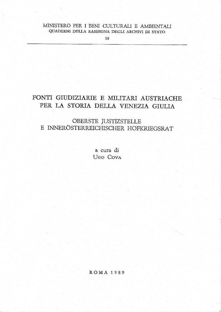 Fonti giudiziarie e militari austriache per la storia della Venezia …