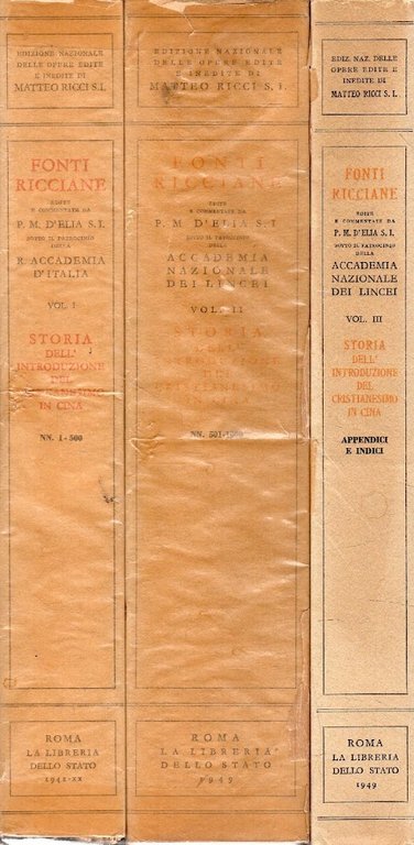 Fonti Ricciane. Storia dell'introduzione del Cristianesimo in Cina (3 volumi)
