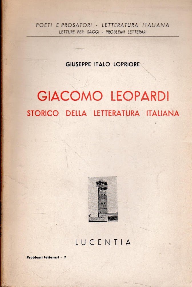 Giacomo Leopardi storico della letteratura italiana