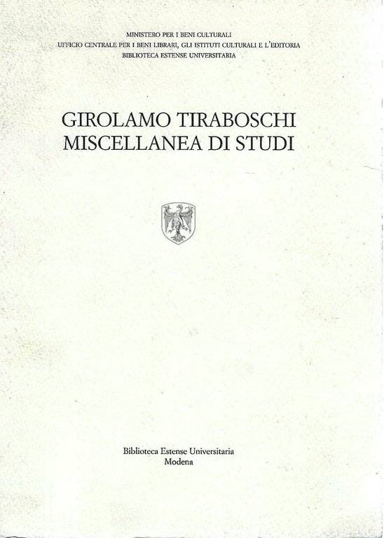 Girolamo Tiraboschi. Miscellanea di studi | Immagine Gallery 2