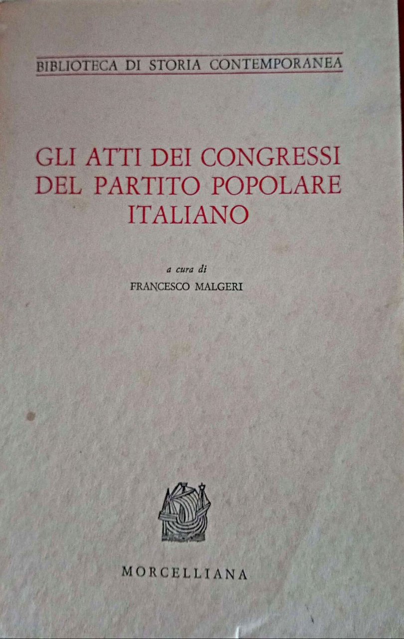 Gli atti dei congressi del Partito popolare italiano | Immagine principale