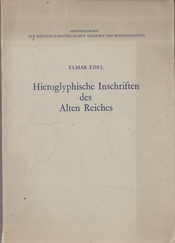Hieroglyphische Inschriften des Alten Reiches