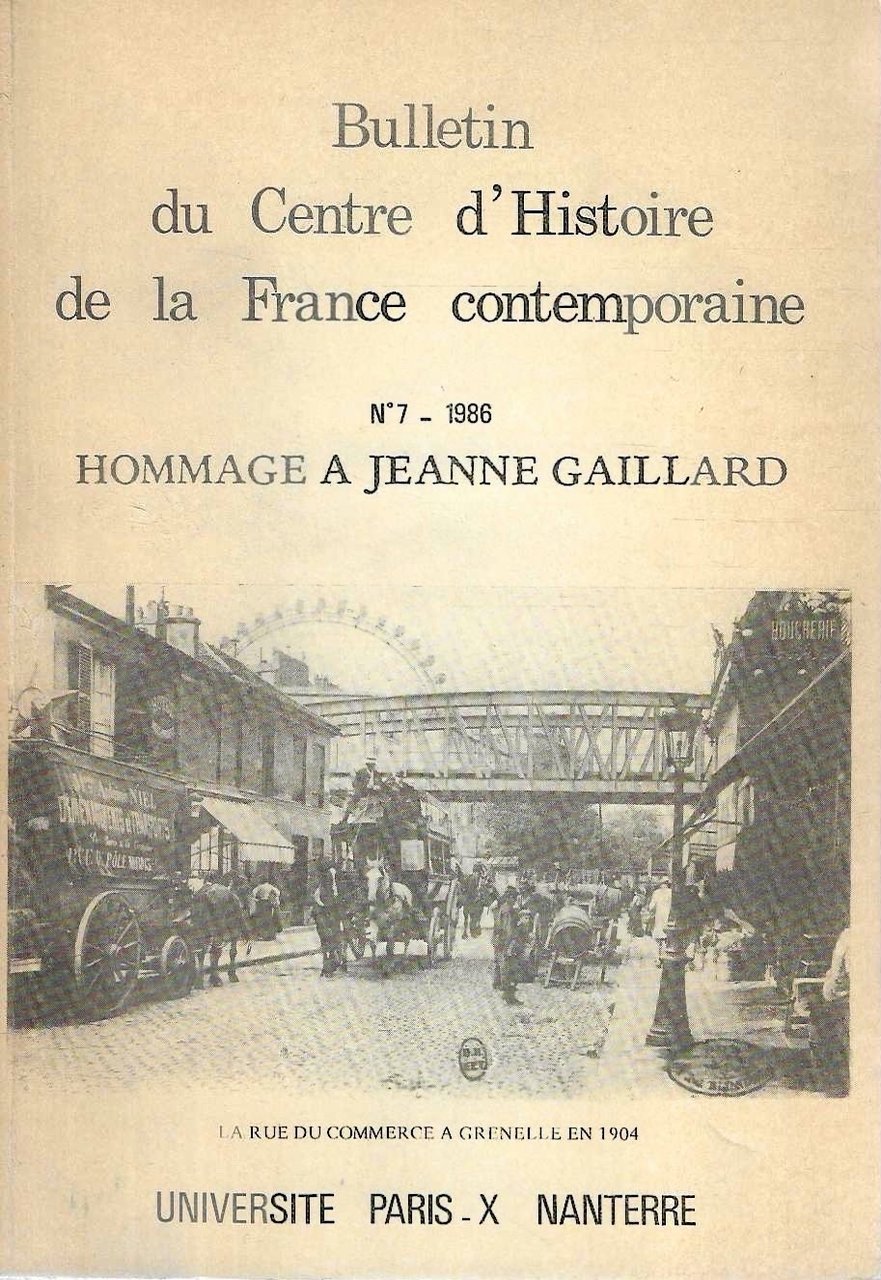 Hommage a Jeanne Gaillard. Bulletin du Centre d'Histoire de la … | Immagine principale