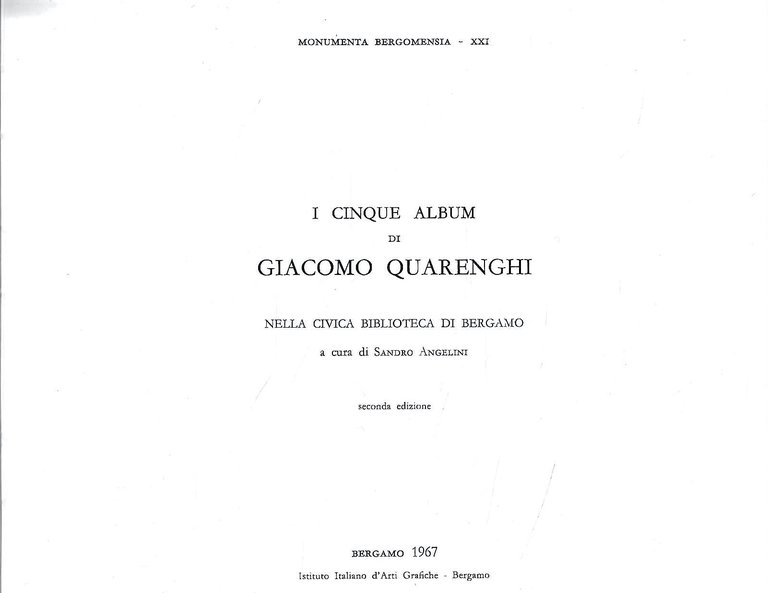 I cinque album di Giacomo Quarenghi nella Civica Biblioteca di …