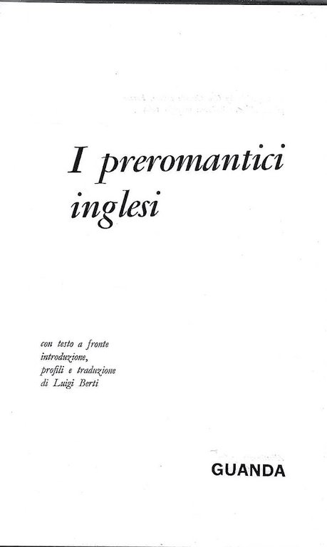 I preromantici inglesi