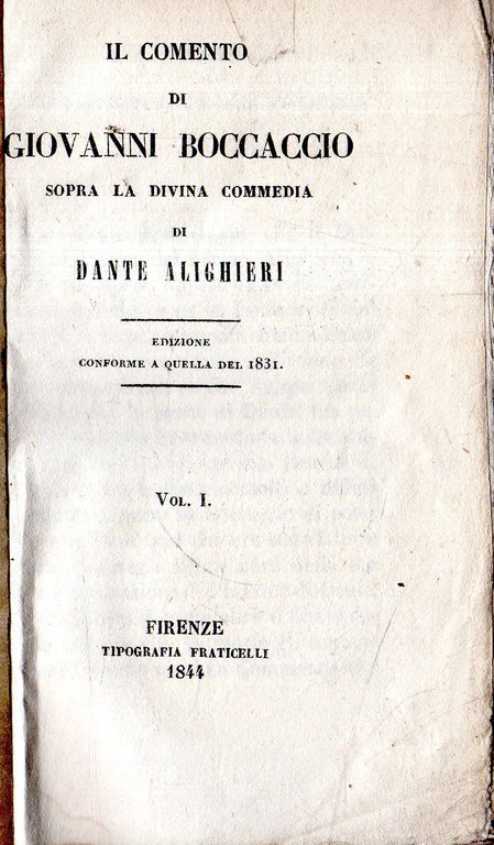 Il commento di Giovanni Boccaccio sopra la Divina Commedia di …