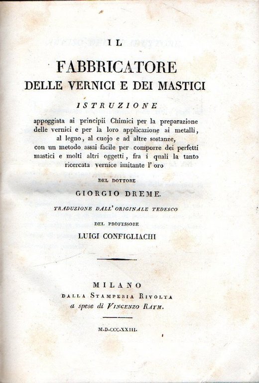 Il fabbricatore delle vernici e dei mastici istruzione appoggiata ai …