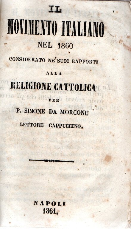 Il Movimento Italiano nel 1860 considerato de' suoi rapporti alla … | Immagine Gallery 2