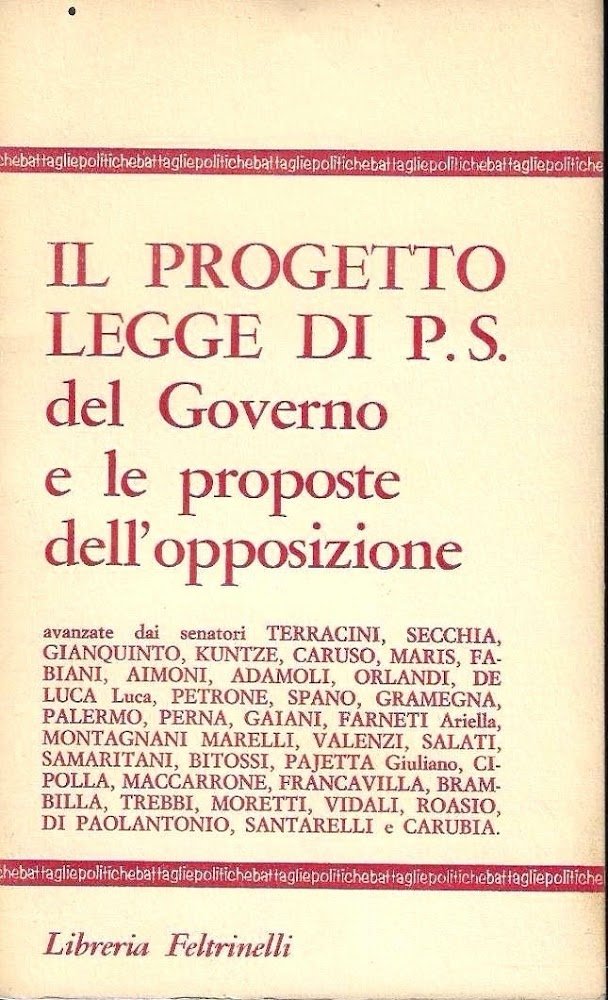 Il progetto legge di P.S. del Governo e le proposte … | Immagine principale