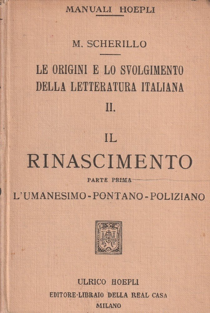 Il Rinascimento Parte prima. L'umanesimo-Pontano-Poliziano