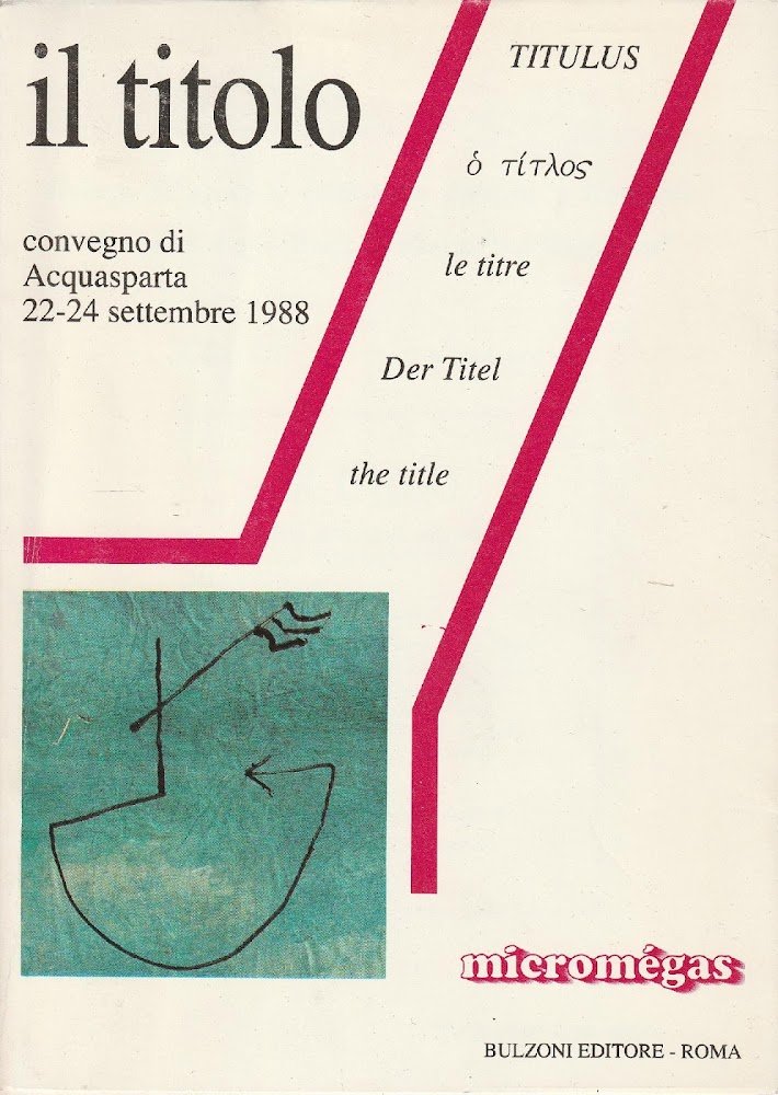 Il titolo: convegno di Acquasparta 22-24 settembre 1988