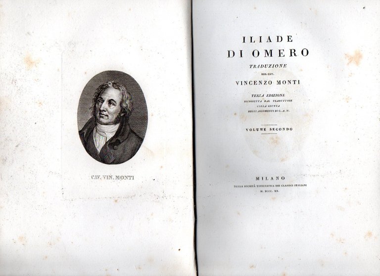 Iliade di Omero traduzione del cav. Vincenzo Monti