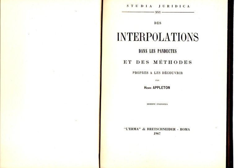 Interpolations dans les pandectes et des methodes propres a les …