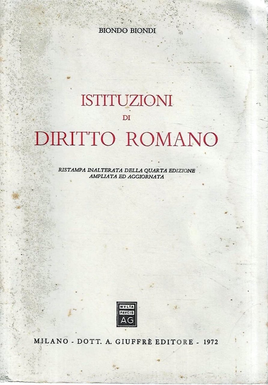 Istituzioni di Diritto Romano | Immagine principale