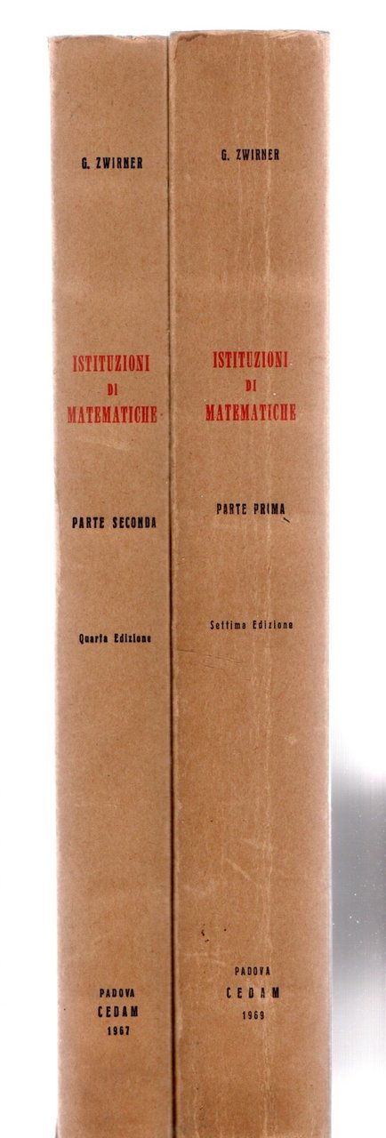 ISTITUZIONI DI MATEMATICHE; 2 volumi