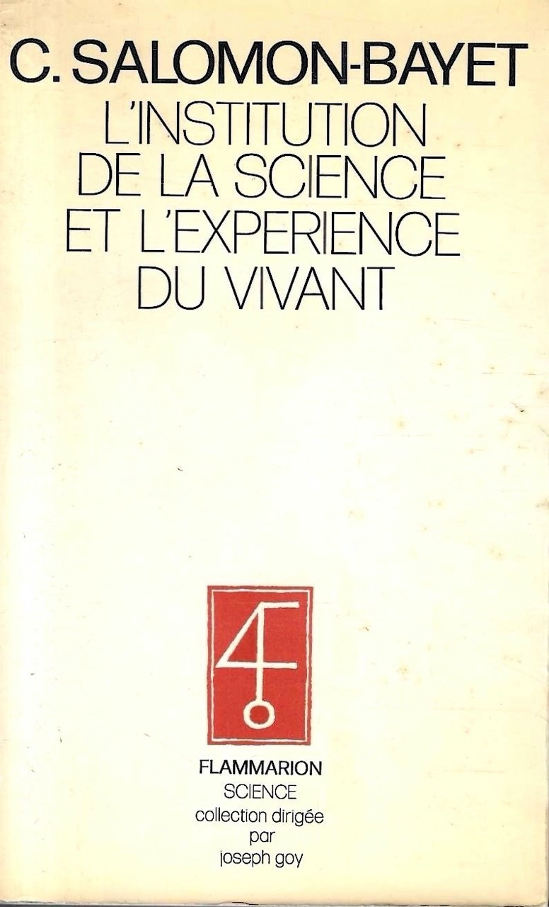 L'Institution de La Science et L'Experience du Vivant. Methode et … | Immagine principale