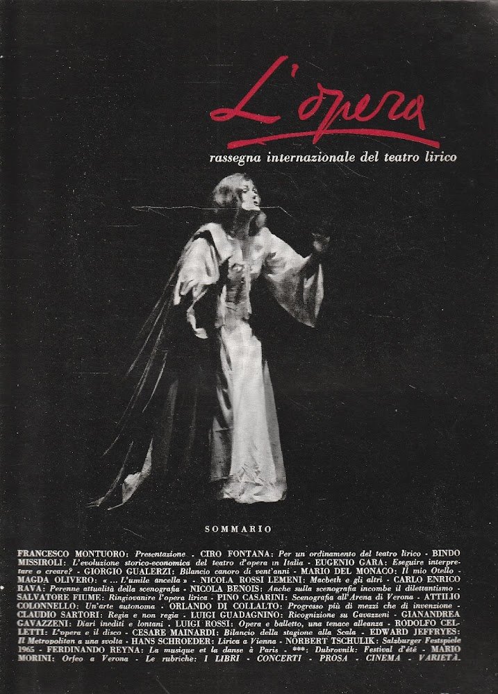 L'Opera, rassegna internazionale del teatro lirico. Anno I-N.1