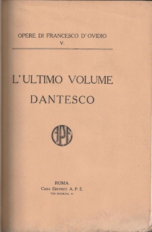 L'ultimo volume dantesco