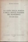 La crisi della poesia e della critica italiana del Novecento