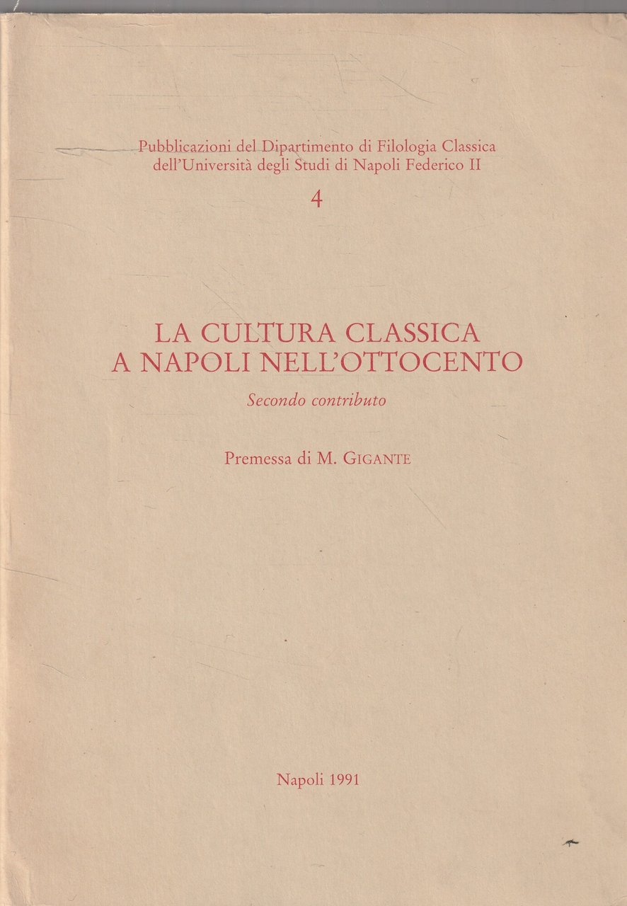 La cultura classica nell'Ottocento. Secondo contributo
