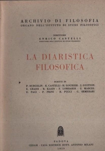 La diaristica filosofica. | Immagine principale
