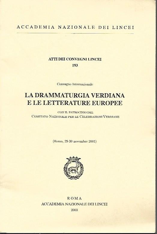 La drammaturgia verdiana e le letterature europee