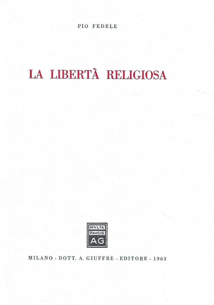 La libertà religiosa