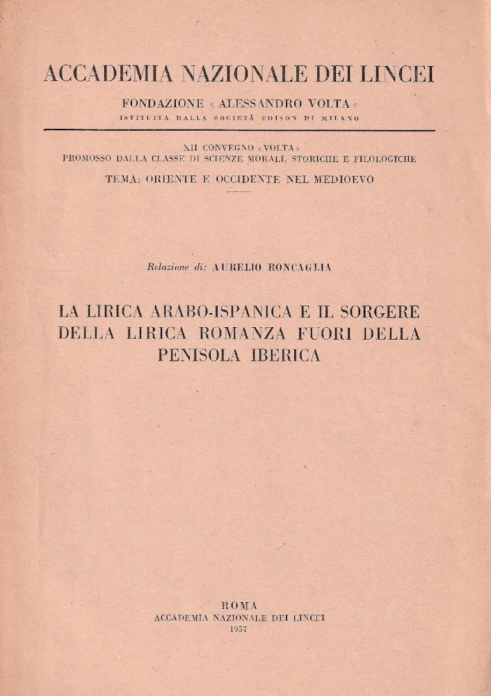 La lirica arabo-ispanica e il sorgere della lirica romanza fuori …