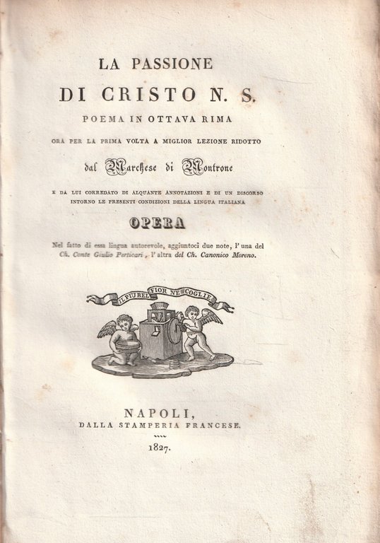 La passione di Cristo N.S. Testo di lingua