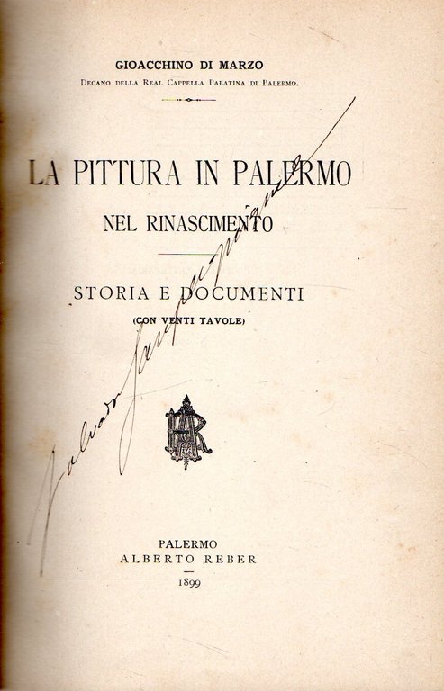 La pittura in Palermo nel Rinascimento (storia e documenti)