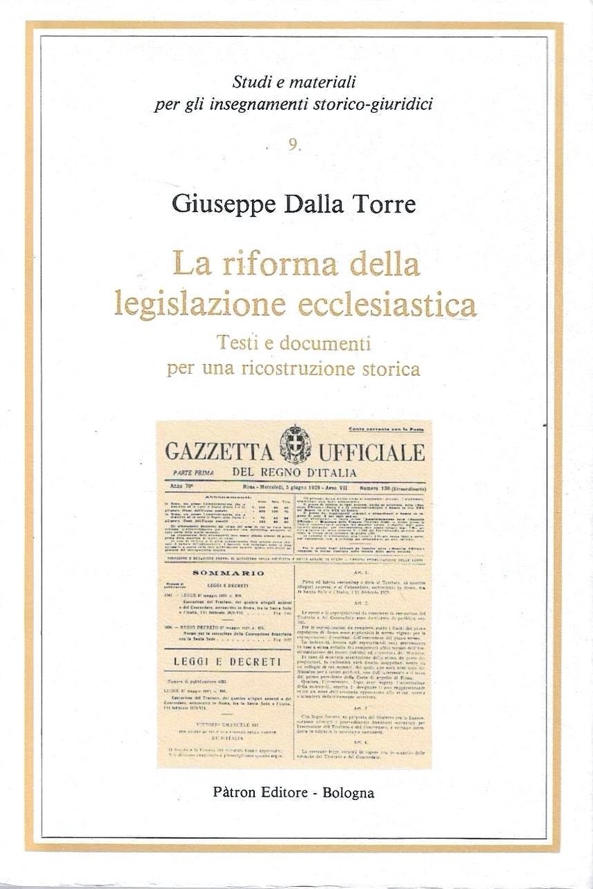 La riforma della legislazione ecclesiastica. Testi e documenti per una …